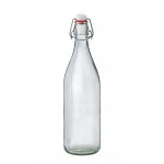 Facetted Clear Glass Bottle with Stainle..