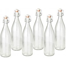 Glass bottle with Flip Cap 1000 ml .Set of 6 nos