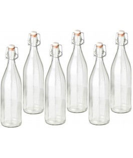 10 Facetted Clear Glass Bottle with Stai..