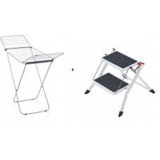 Laundry dryer Siena 180 Aluminium + Hailo Folding step stool MINI white (Combo Offer)